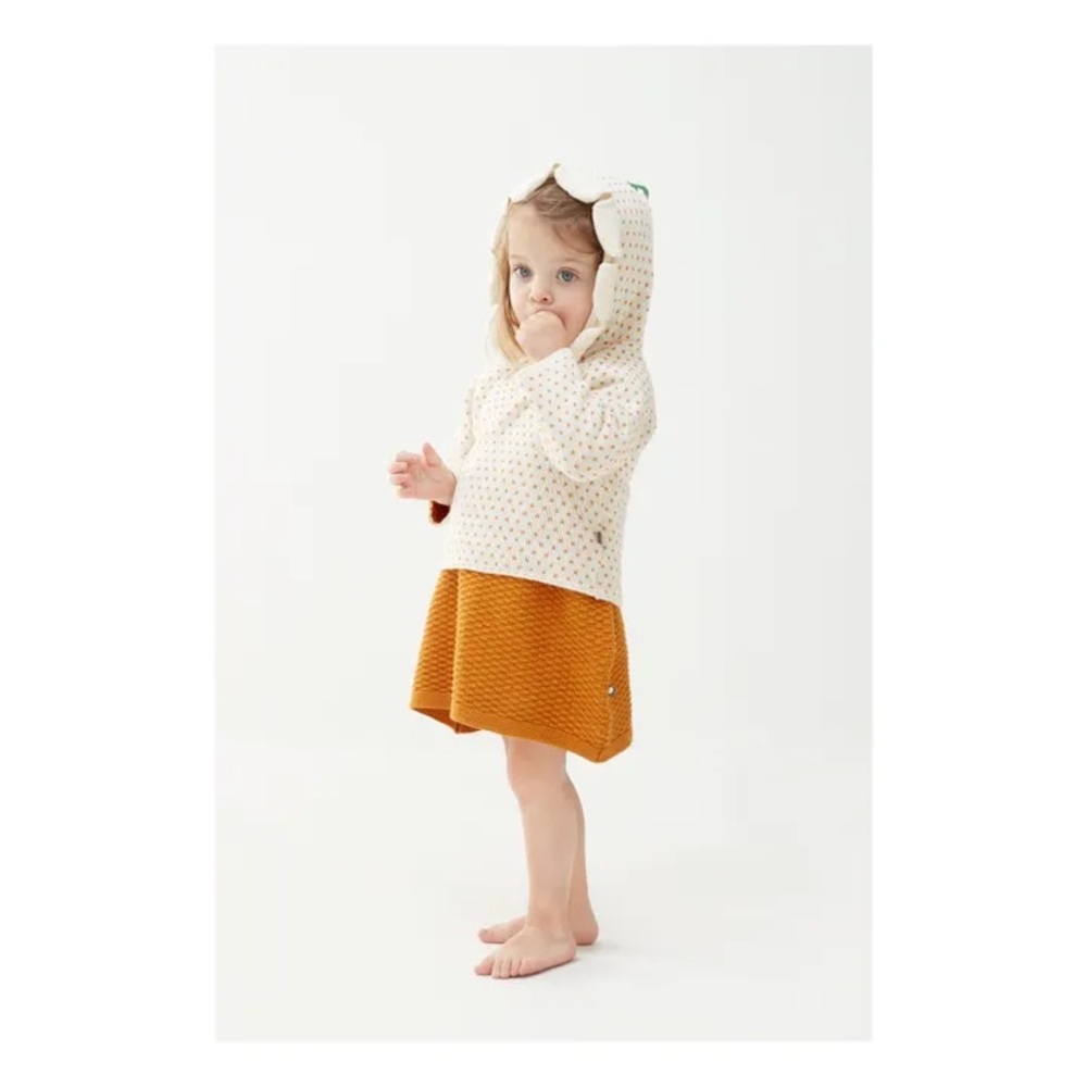 Oeuf Baby Girl 6mo Daisy Sweater VGUC Daisy organic pima cotton hoodie | Ecru
